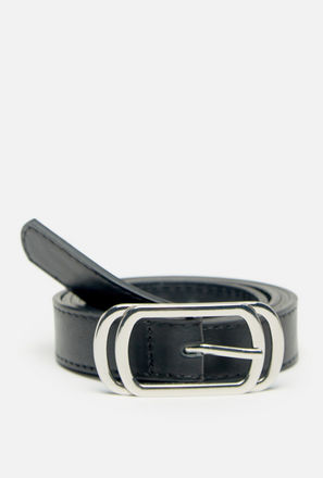 Solid Waist Belt with Pin Buckle Closure