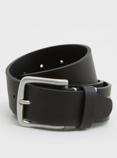 Pin Buckle Casual Belt with Stitch Detailing-Belts-image-0