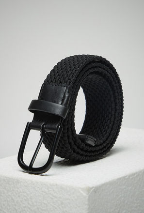 Textured Wide Belt with Pin Buckle Closure-mxmen-accessories-belts-1