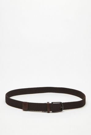 Textured Belt with Buckle Closure-mxmen-accessories-belts-1