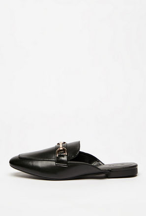 Metal Accented Slip-On Mules
