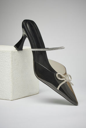 Embellished Slip-On Mules with Flared Heels-mxwomen-shoes-heels-2