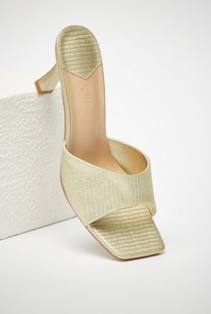 Textured Slip-On Sandals with Flared Heels-mxwomen-shoes-sandals-1
