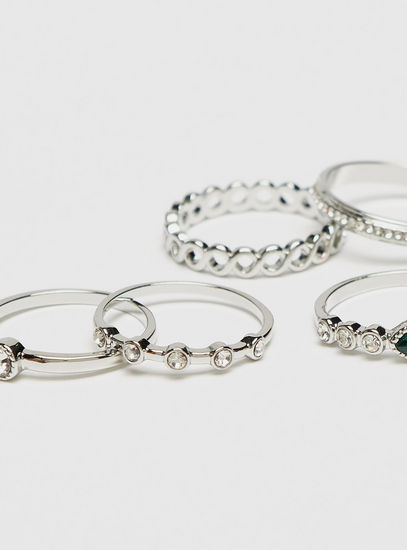 Set of 5 - Embellished Ring