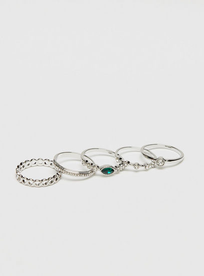 Set of 5 - Embellished Ring