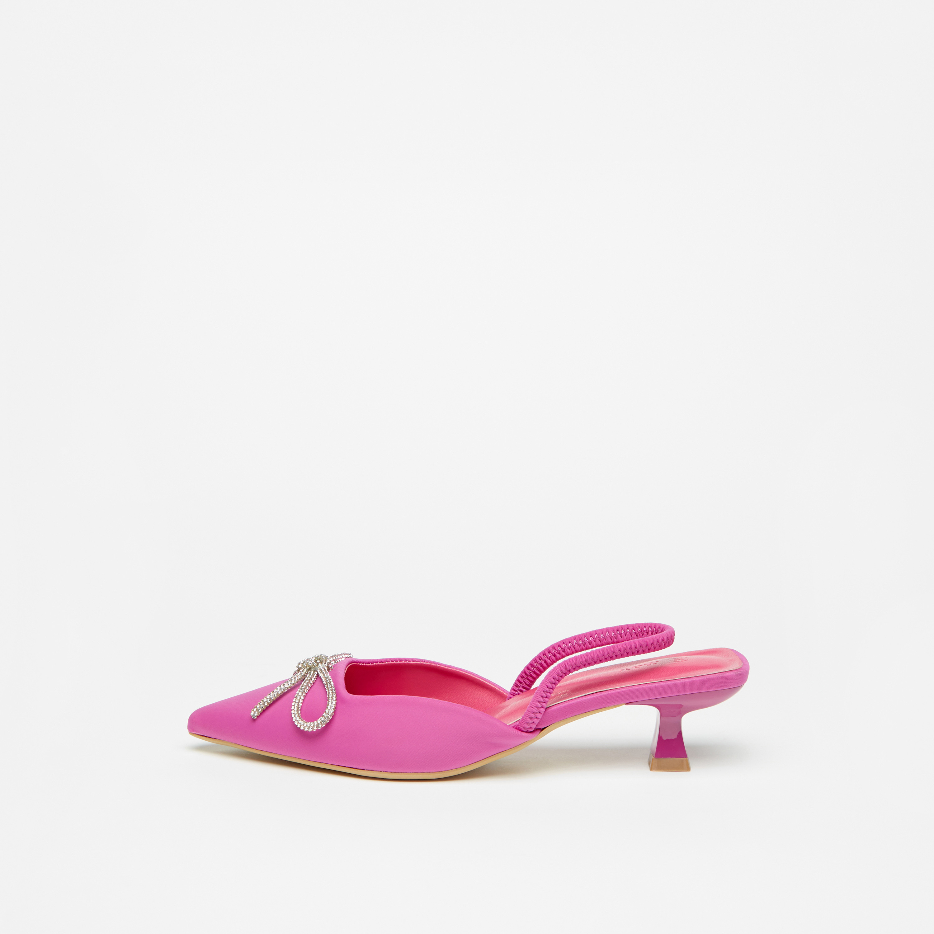 Pink kitten heel online mules