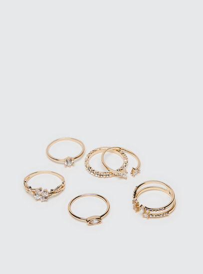 Set of 6 - Embellished Ring