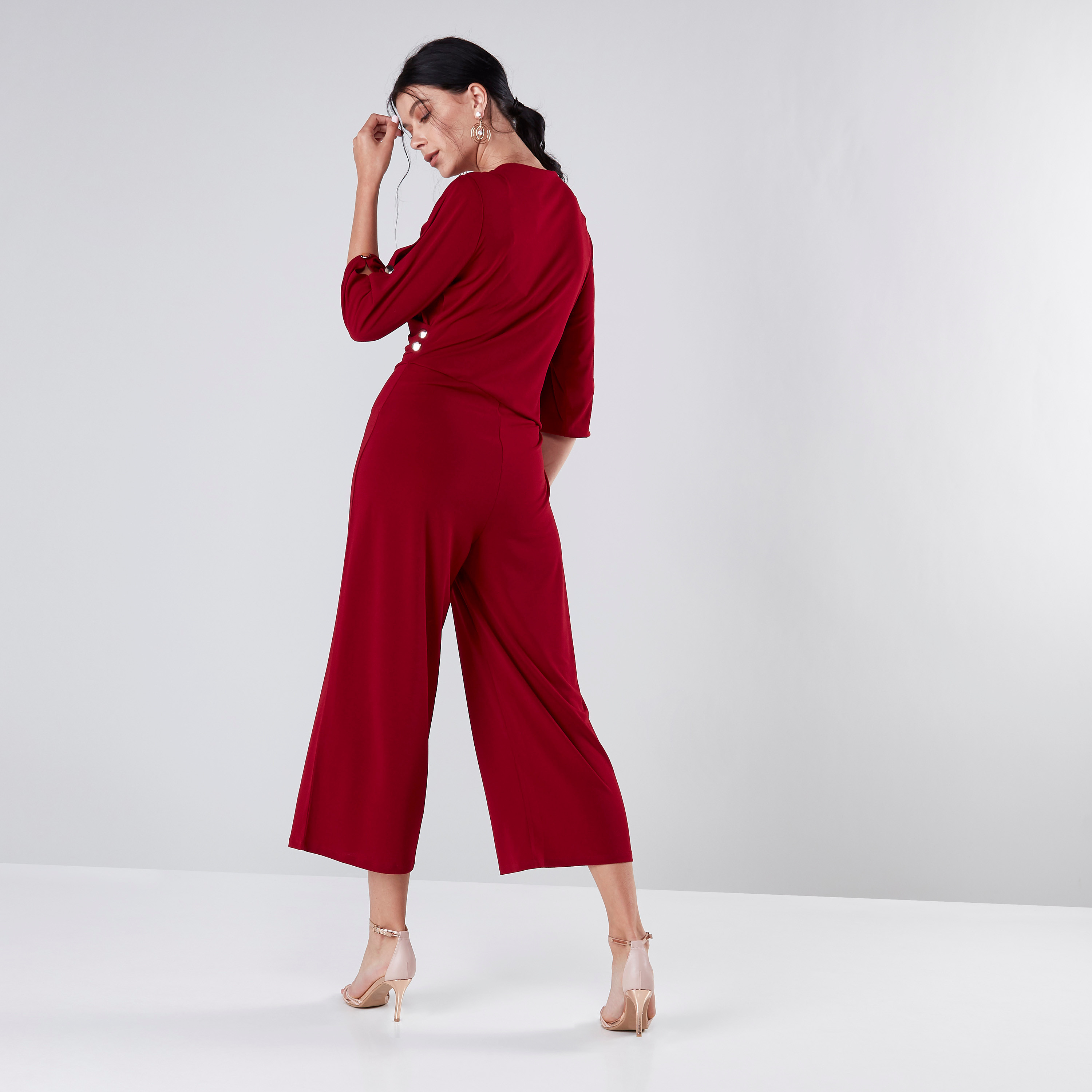 Midi jumpsuit best sale with sleeves