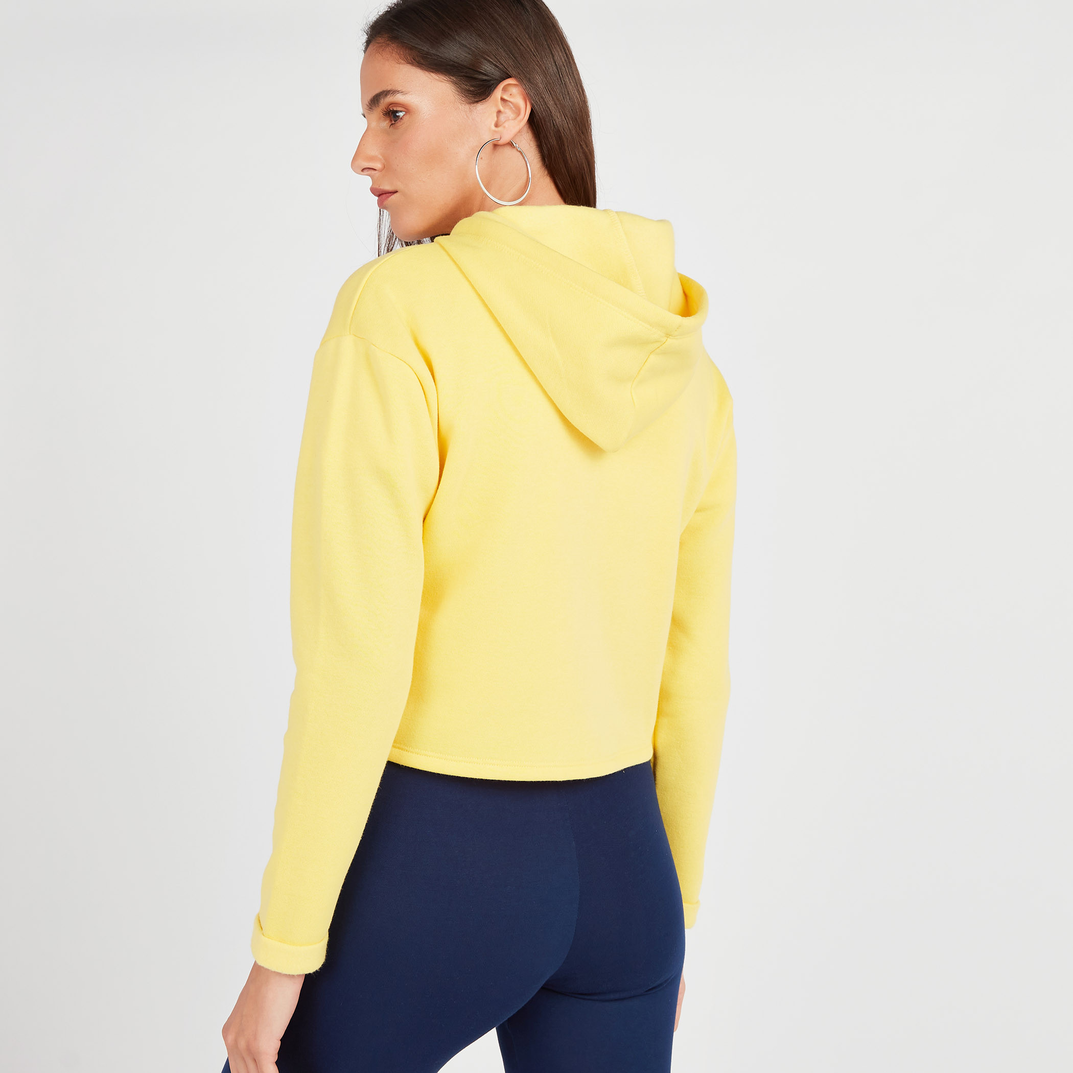 plain cropped hoodie