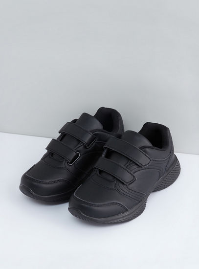 School Sports Shoes with Hook and Loop Closure-School Shoes-image-0