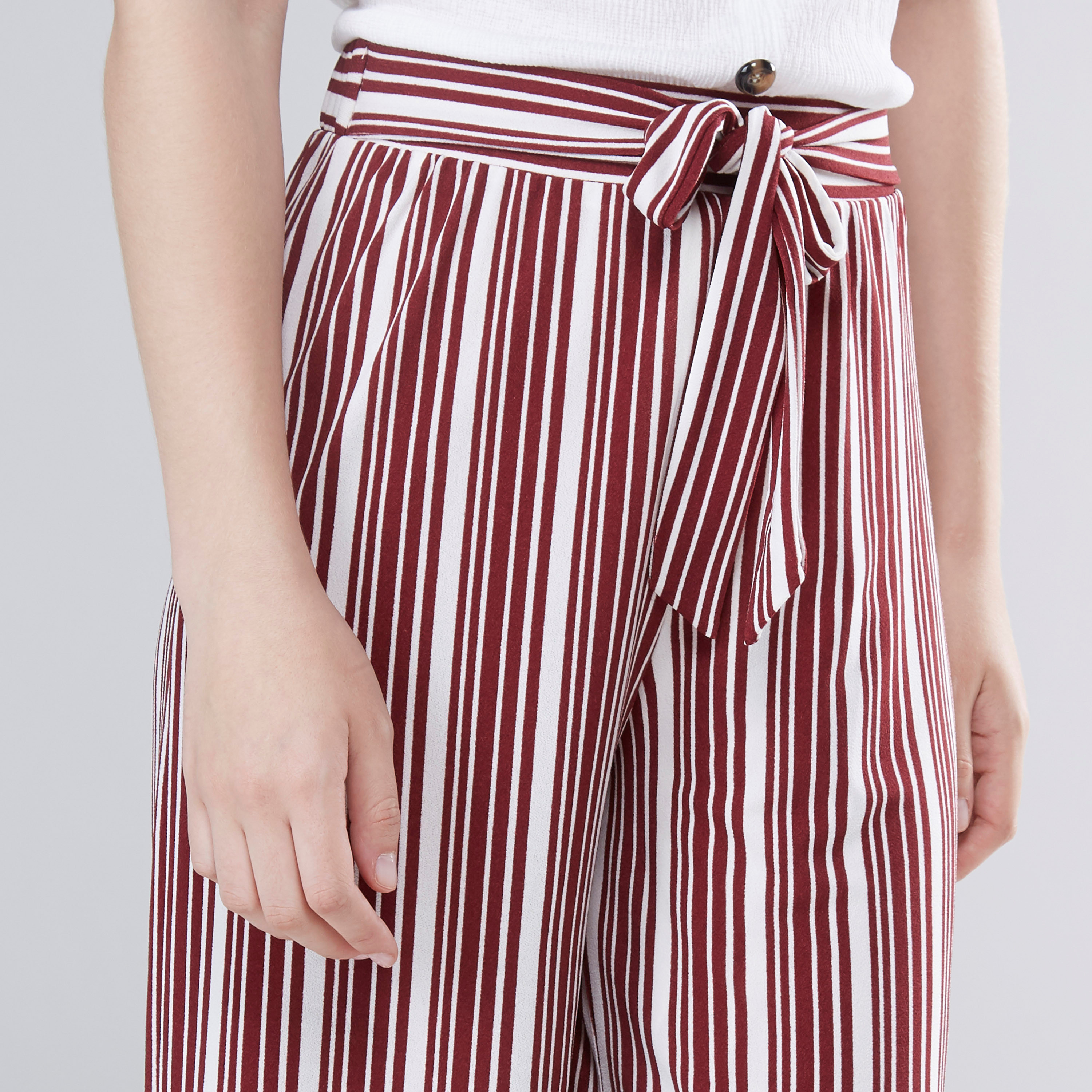 Red striped palazzo on sale pants