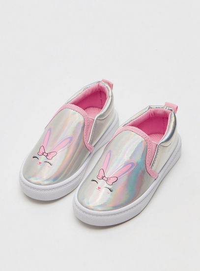 Printed Slip-on Shoes with Pull Tabs