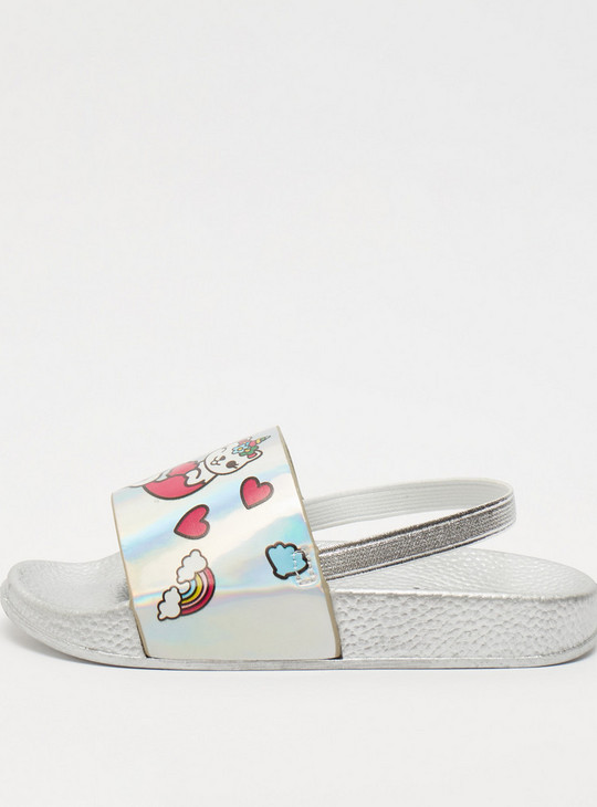 Backstrap Slides with Printed Strap and Textured Footbed