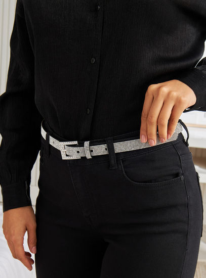 Embellished Belt with Pin Buckle Closure-Belts-image-1