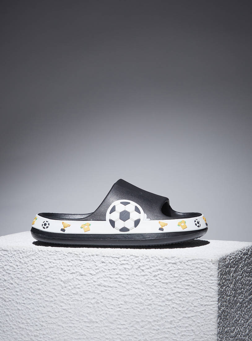 Football Print Slide Slippers-Flip Flops-image-1