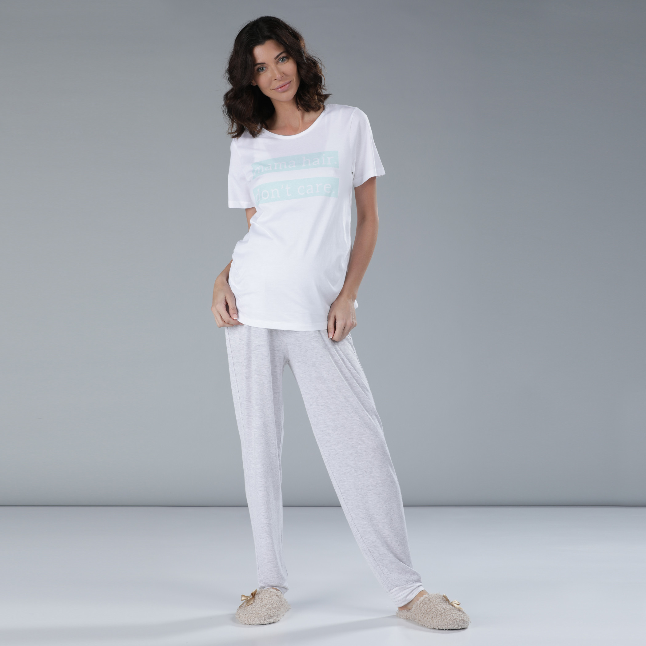 Shop Maternity Printed T Shirt and Pyjama Set Online Max Kuwait