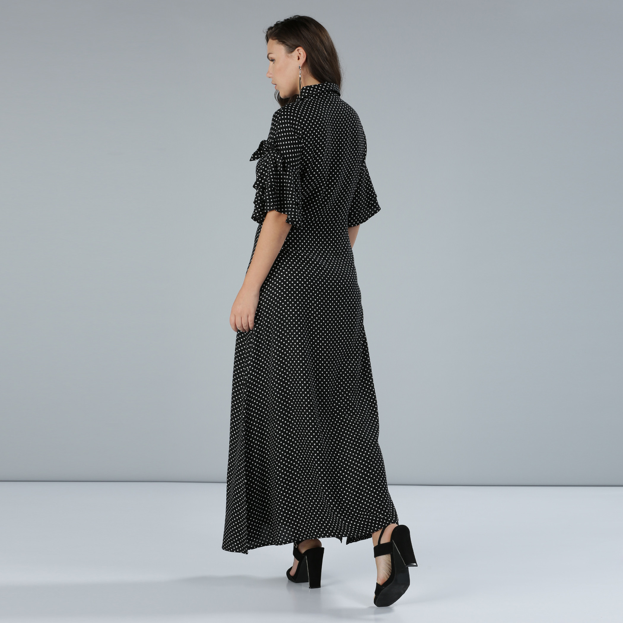 Zara polka dot 2024 maxi shirt dress