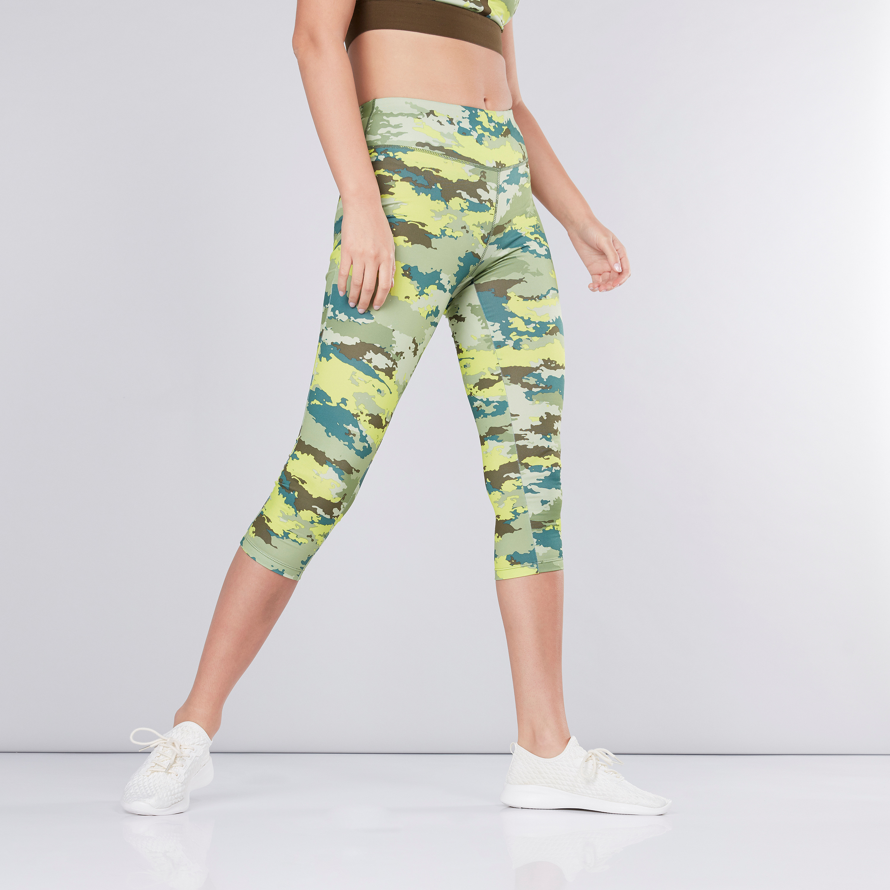 Printed Cropped Leggings in Slim Fit 