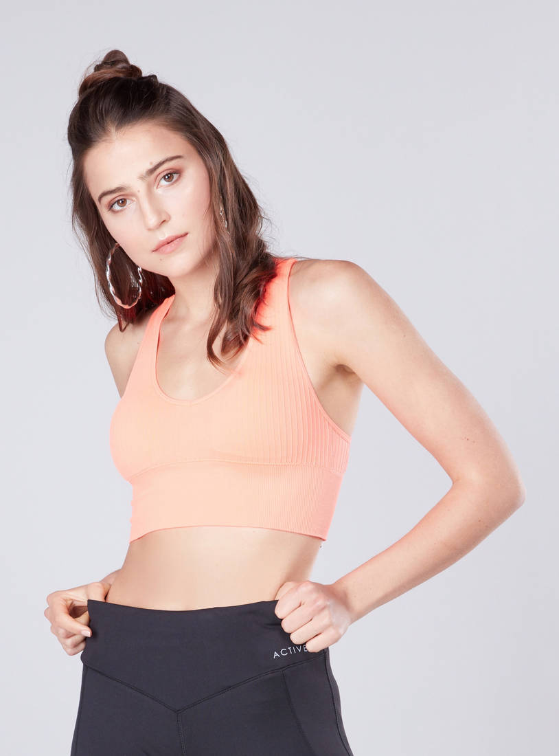 Shop Ribbed Seamless Sports Bra with Racerback Online