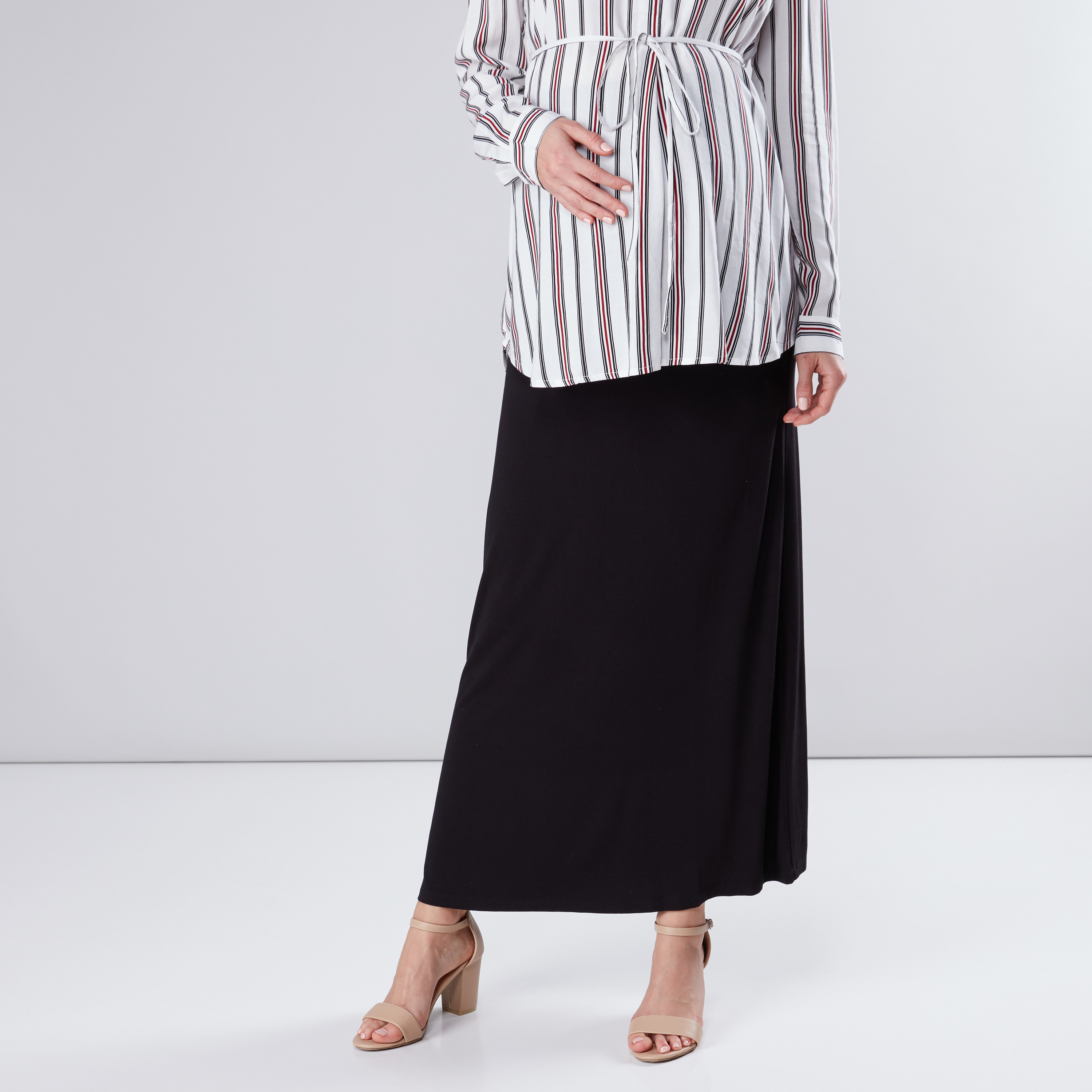 Silk maxi skirt top maternity