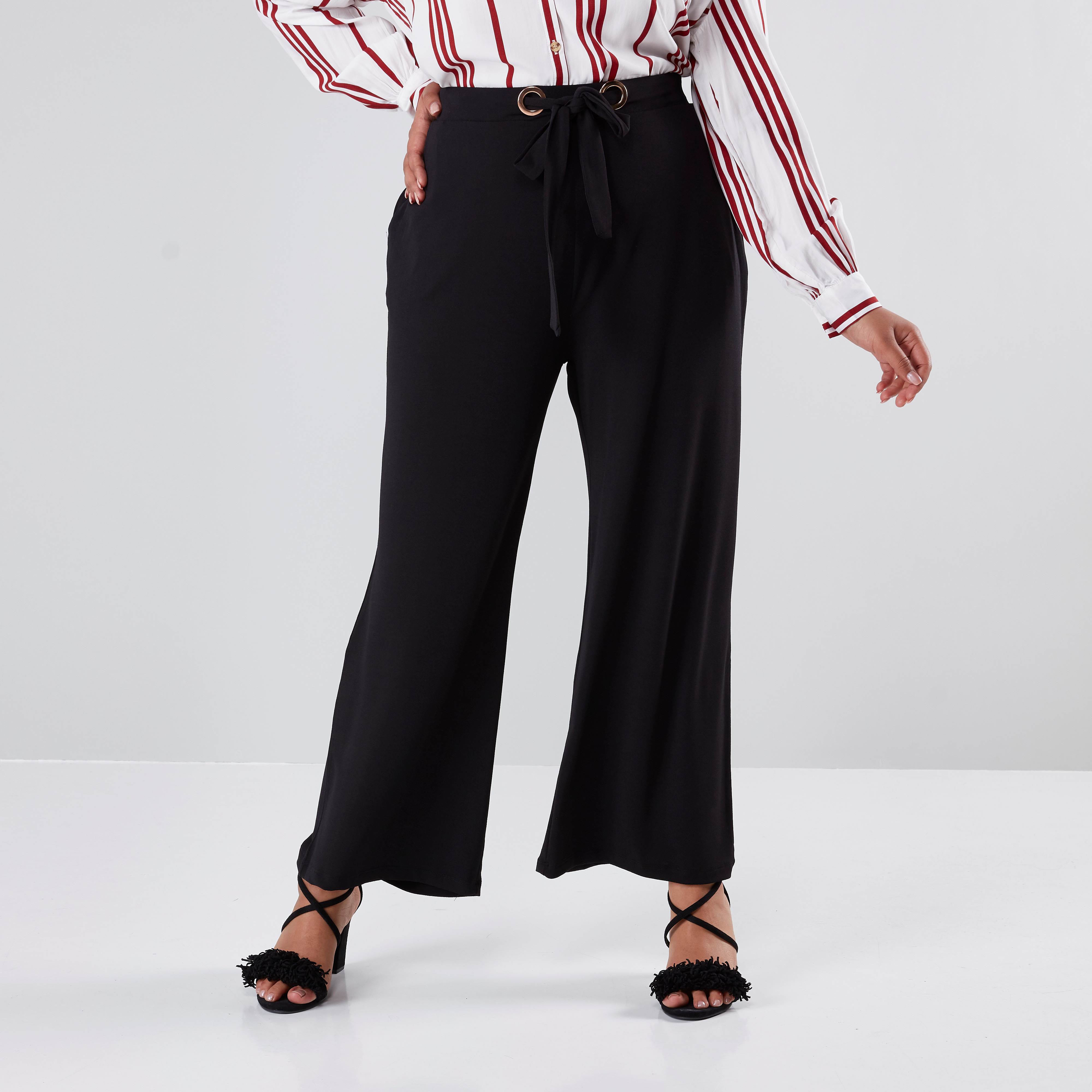 Ditsy Floral Tassel Knot Front Wrap Split Palazzo Trousers | Pants for  women, Animal print pants, Fashion