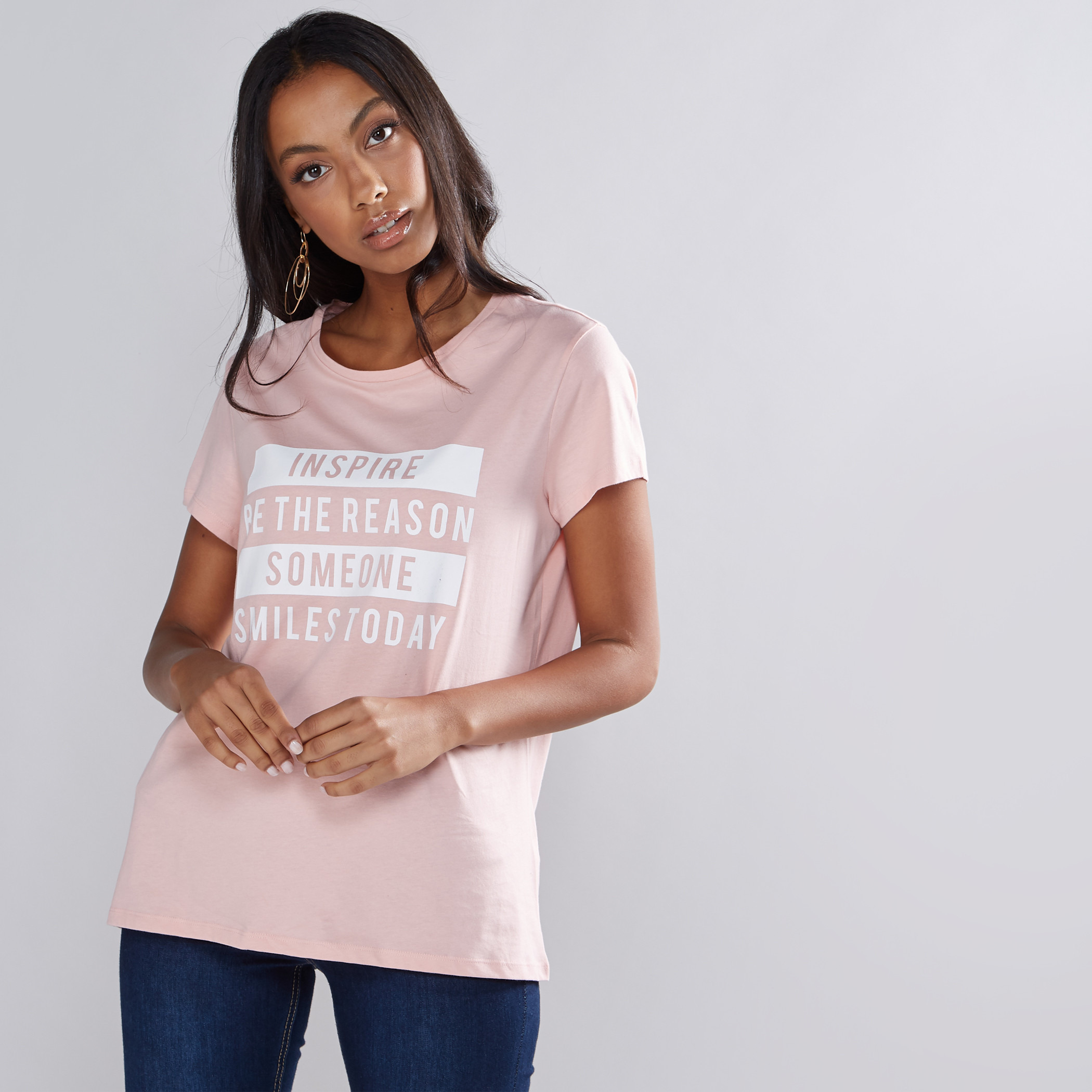 Shop Printed T-Shirt with Short Sleeves 