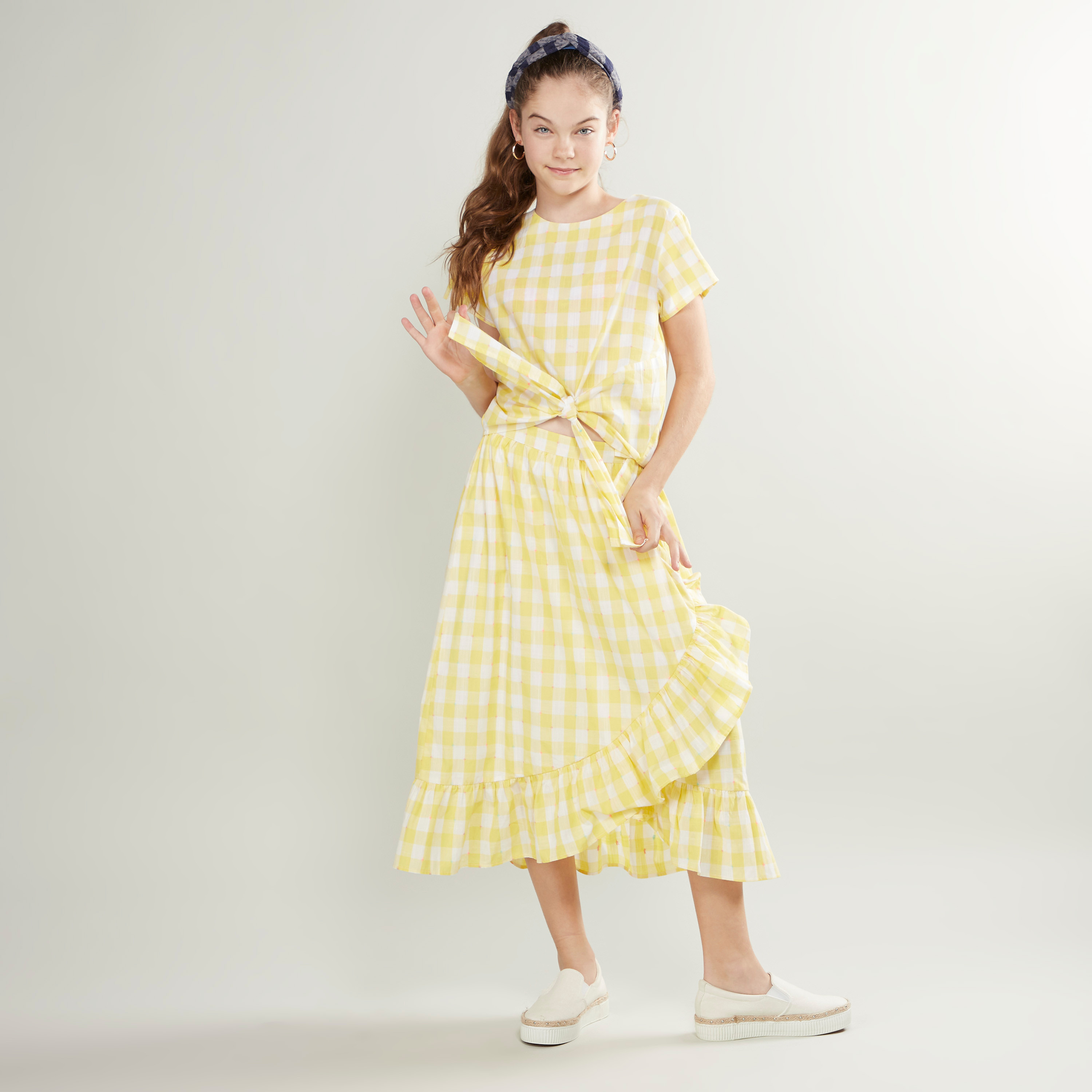 Principles yellow 2025 gingham dress