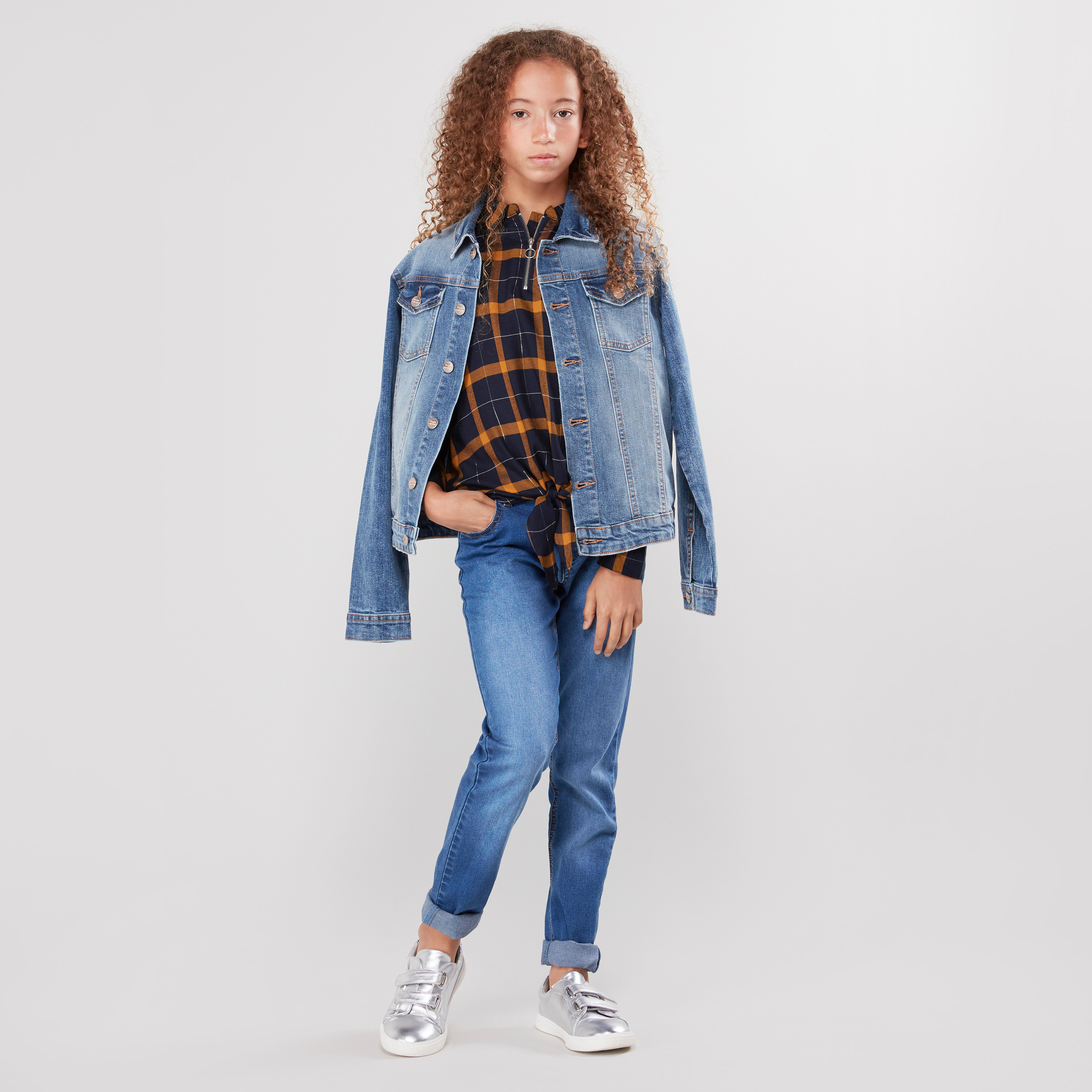 Jeans long jacket for 2024 girls