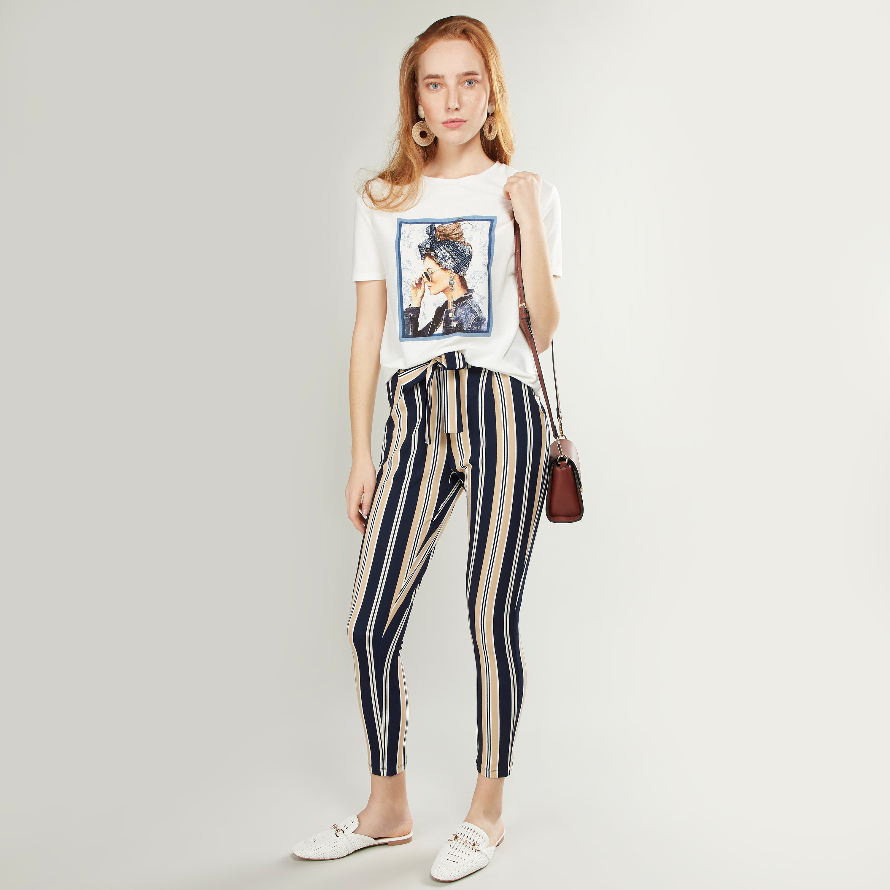 Stripe high waist store pants