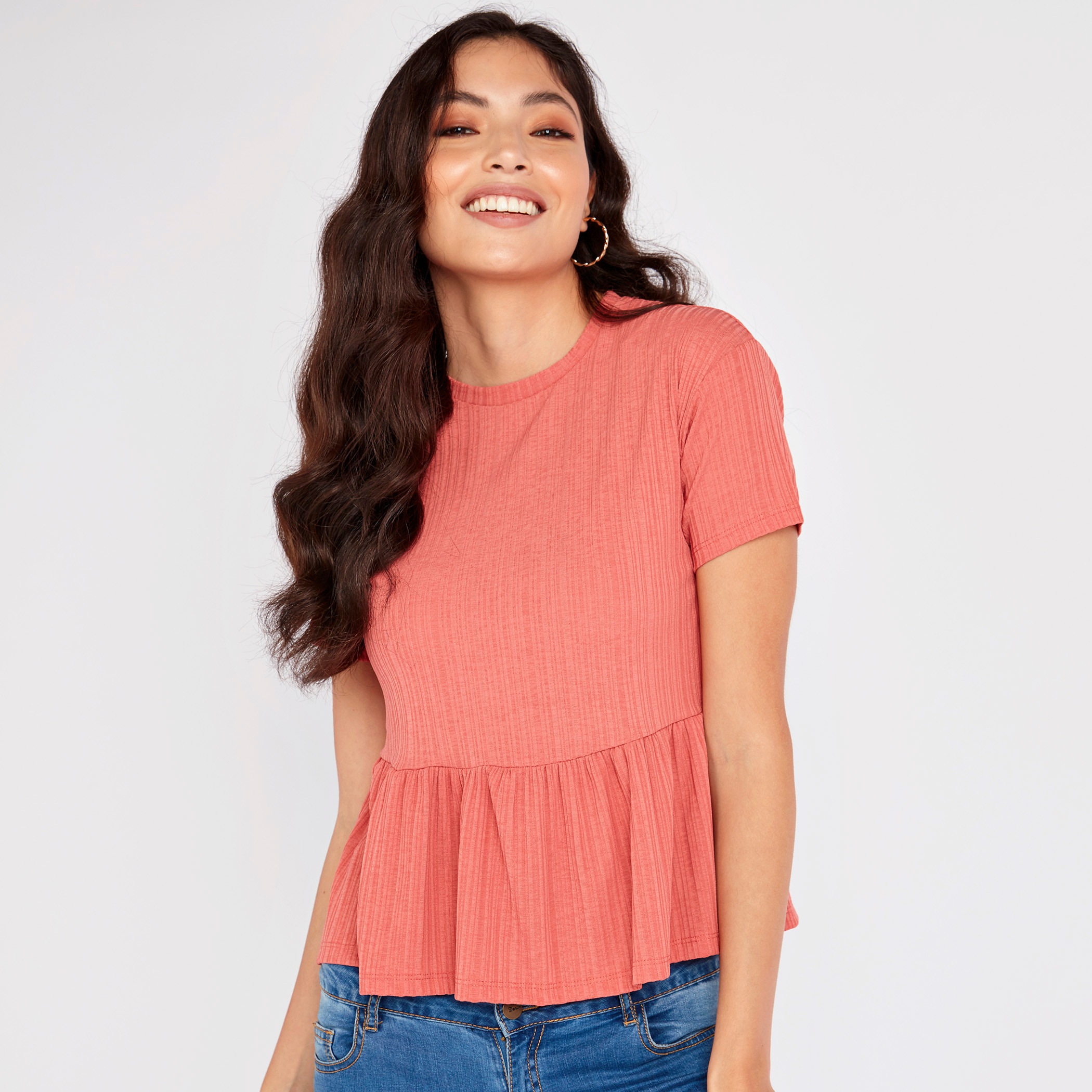 Basic peplum sales top