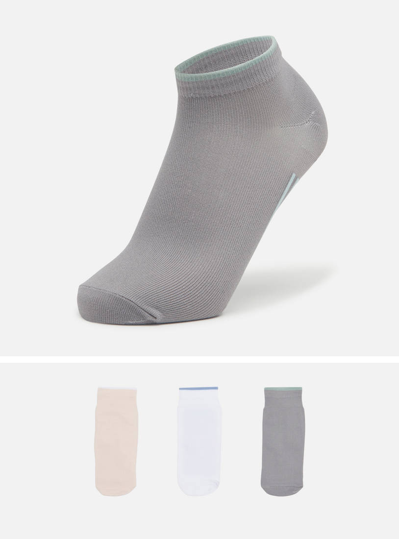 Pack of 3 - Yoga Print Ankle Length Socks-Socks & Stockings-image-0