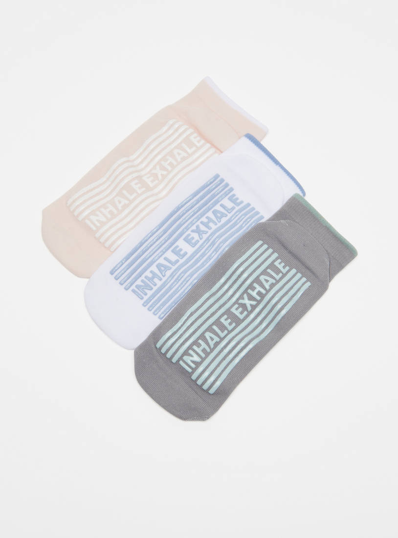 Pack of 3 - Yoga Print Ankle Length Socks-Socks & Stockings-image-1