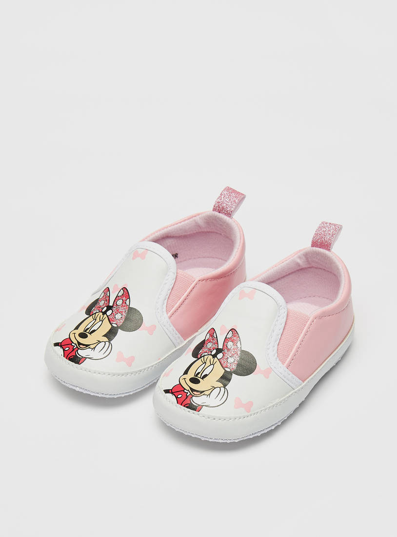 Minnie Mouse Print Slip-On Booties-Booties-image-1