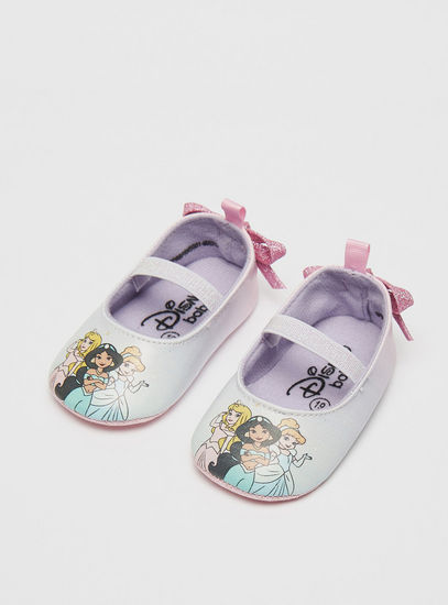 Princess Print Booties with Bow Accent