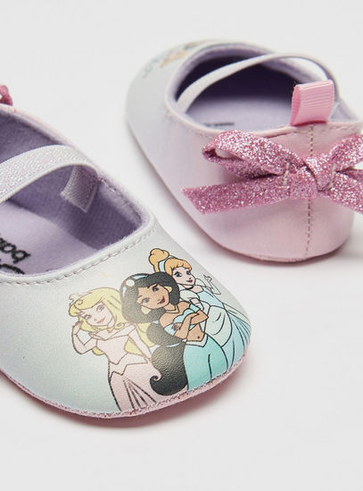 Princess Print Booties with Bow Accent
