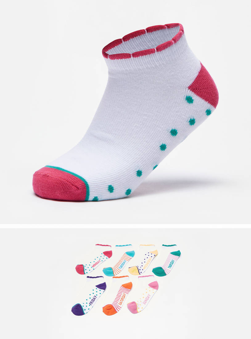 Pack of 7 - Days of the Week Print Crew Length Socks-Socks & Stockings-image-0