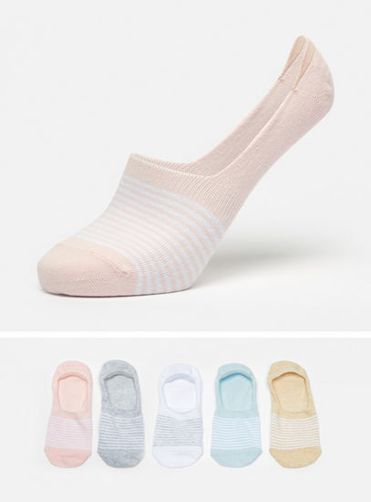 Set of 5 - Striped No Show Socks-Socks & Stockings-image-0