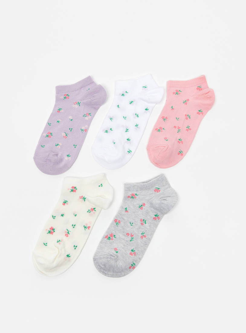 Pack of 5 - Floral Ankle Length Socks-Socks & Stockings-image-1