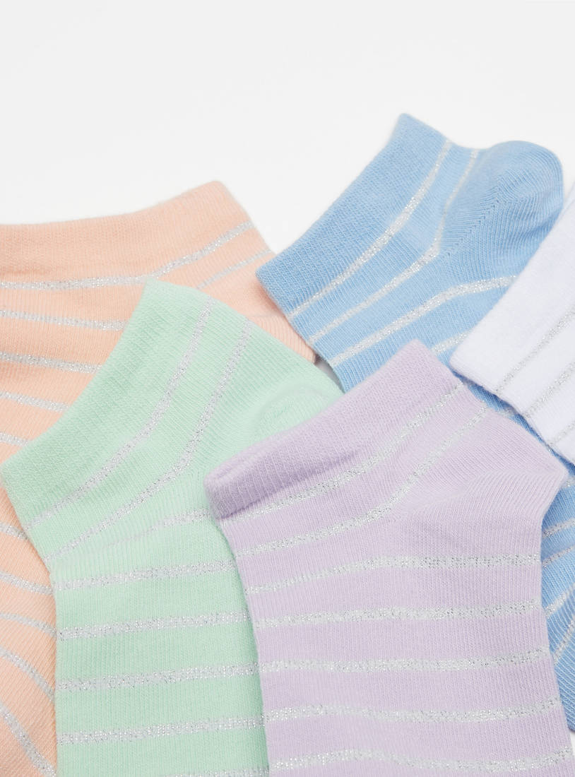 Pack of 5 - Striped Ankle Length Socks-Socks & Stockings-image-1