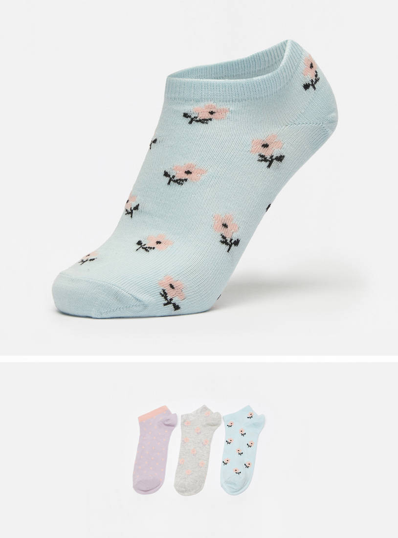 Pack of 3 - All-Over Print Ankle Length Socks-Socks & Stockings-image-0