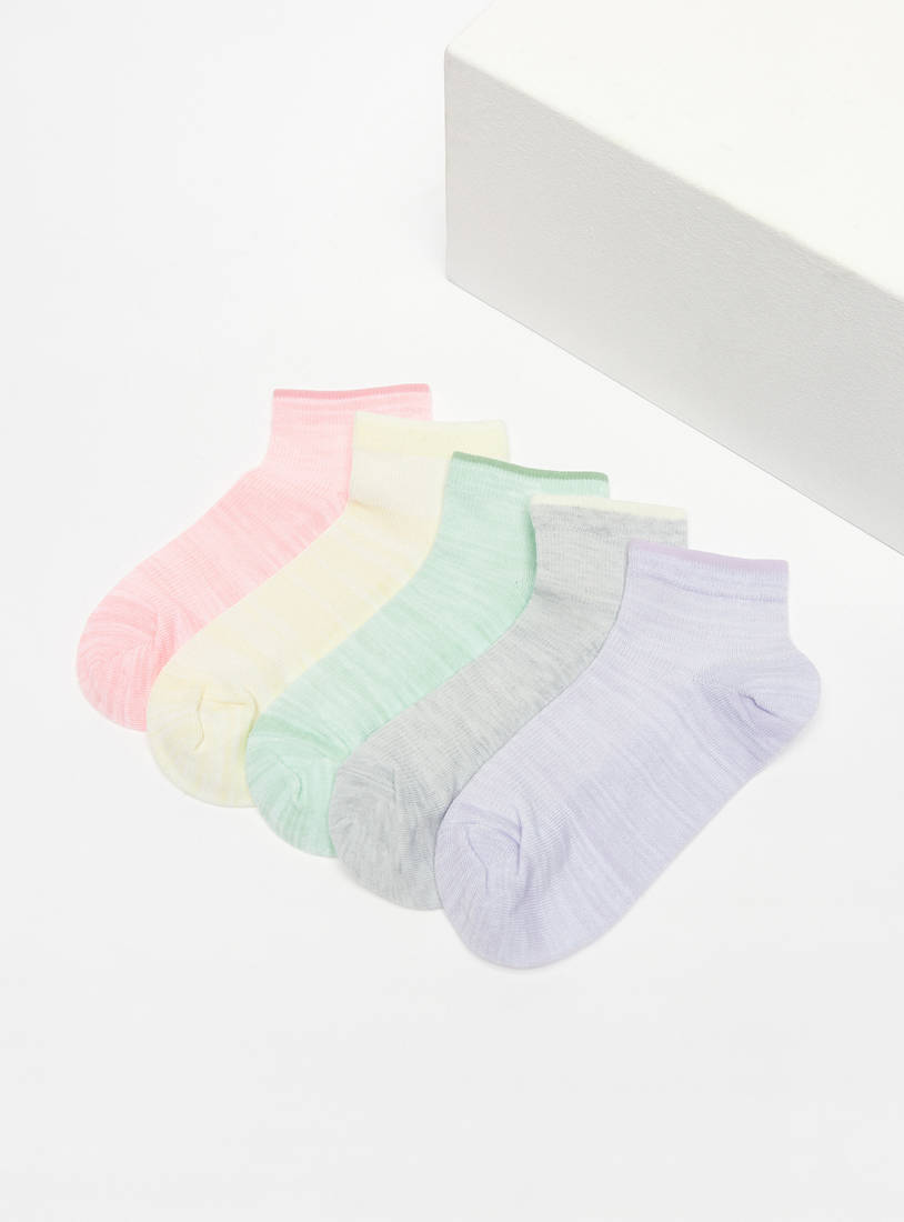 Pack of 5 - Solid Ankle Length Socks-Socks & Stockings-image-0