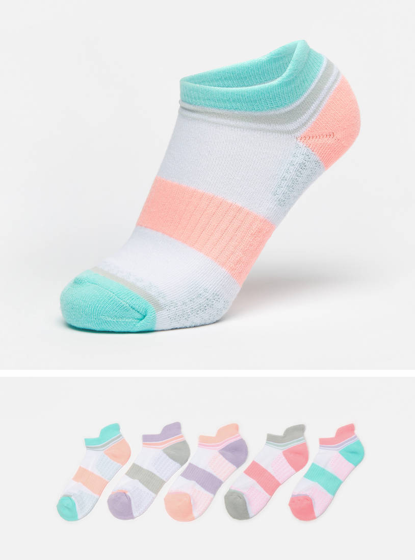 Set of 5 - Colour Block Ankle Length Sports Socks-Socks & Stockings-image-0
