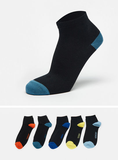 Set of 5 - Typographic Detail Ankle Length Socks-Socks-image-0