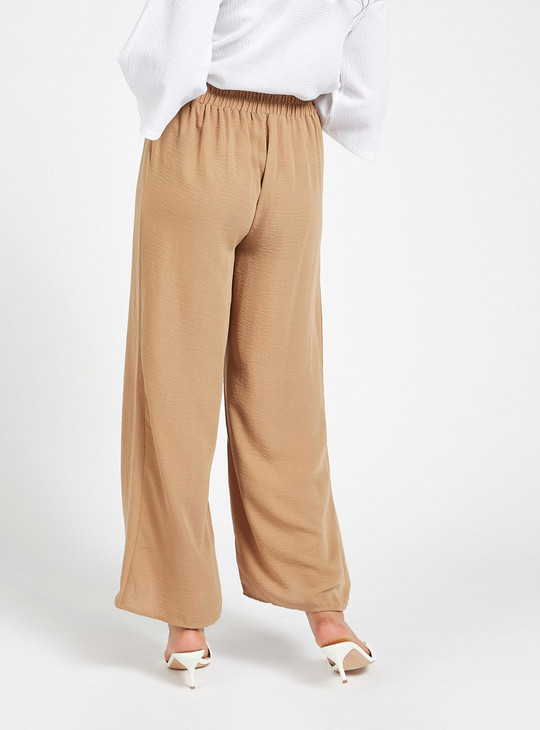 Solid Palazzo Pants with Elasticised Waistband