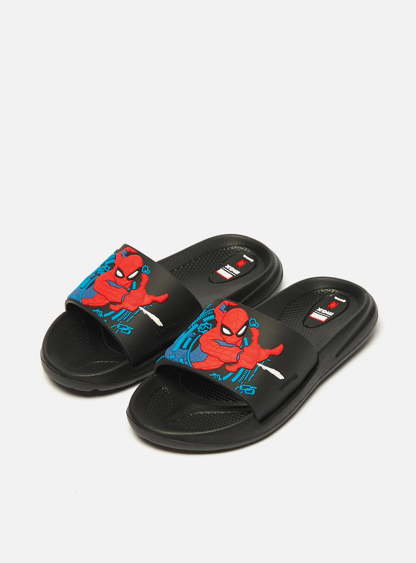 Spider-Man Print Slip-On Beach Slippers-Flip Flops-image-1