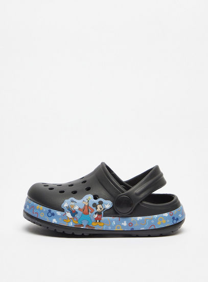 Mickey Mouse Print Clogs with Backstrap