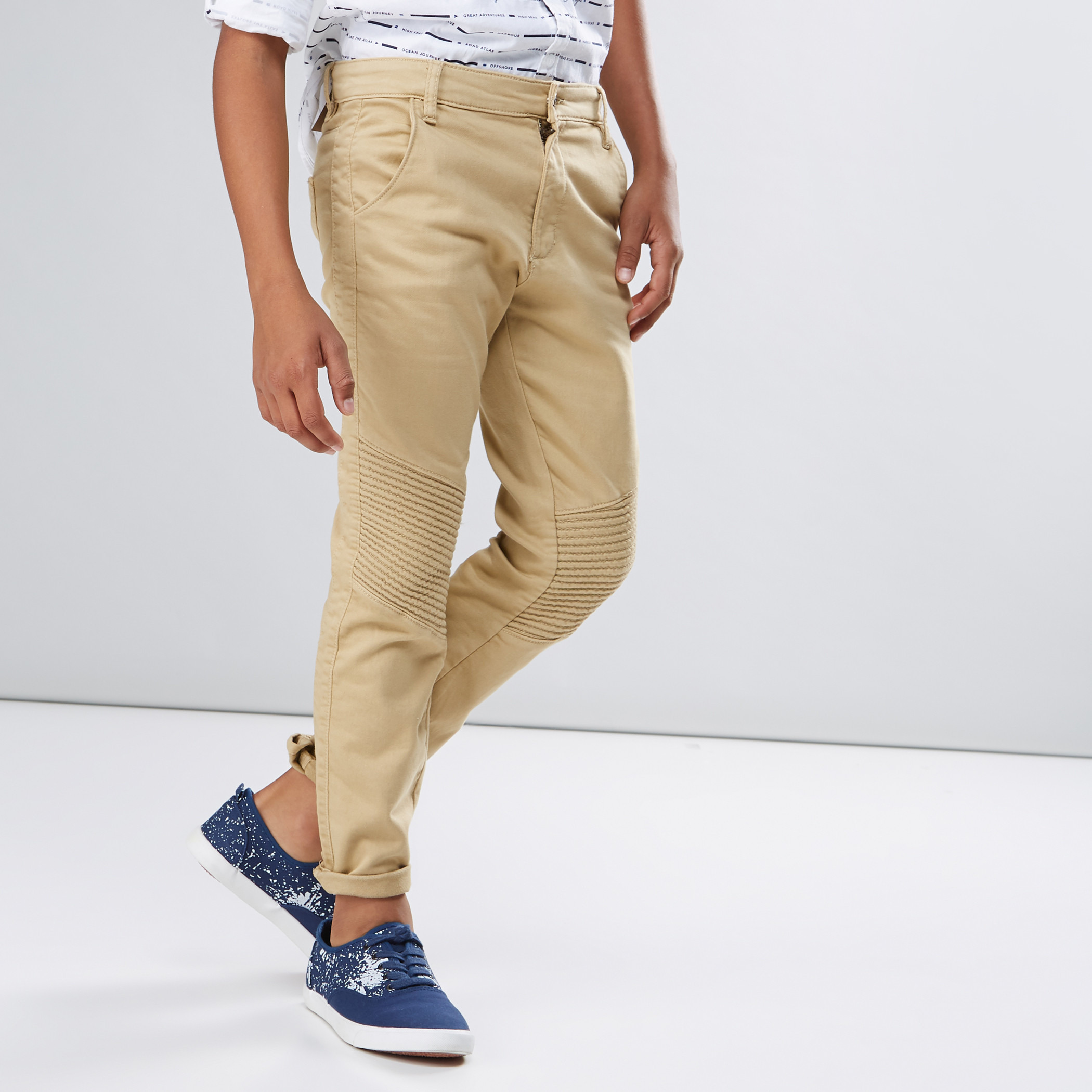 Shop Plain Pants with Pocket Detail and Belt Loops Online | Max Kuwait