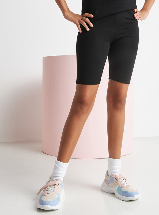 Solid Anti-Pilling Shorts with Elasticised Waistband