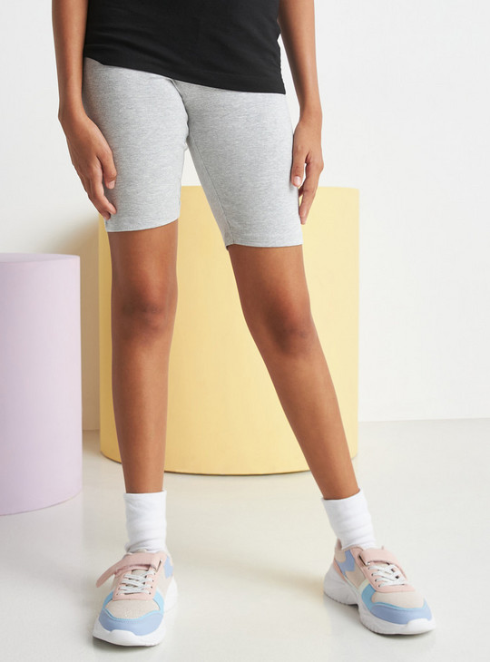 Solid Anti-Pilling Shorts with Elasticised Waistband