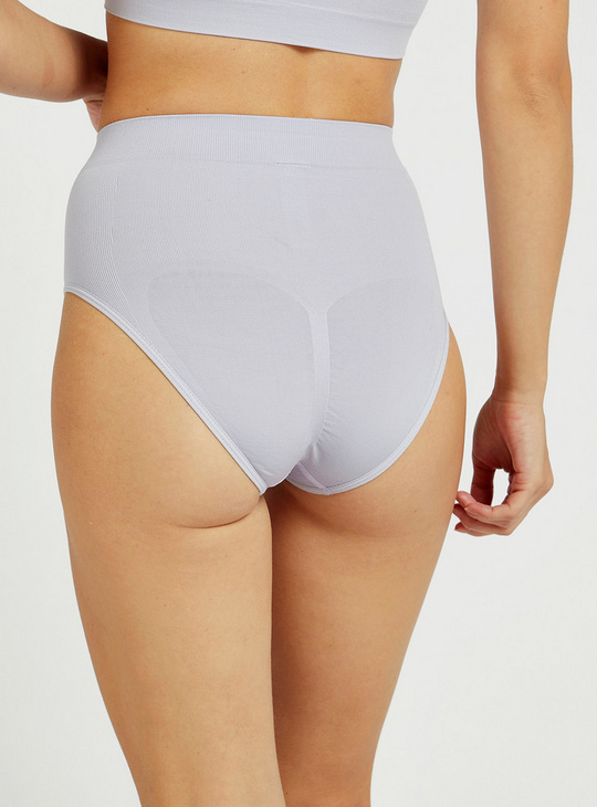 Solid High-Rise Shaping Briefs with Elasticised Waistband